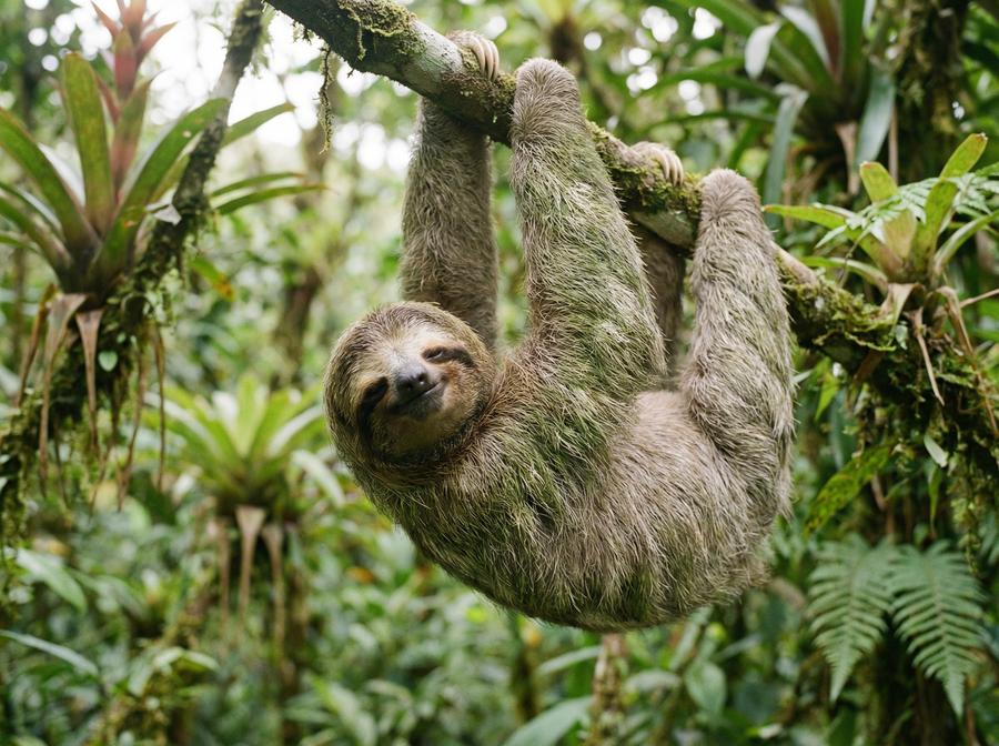 小马拉大车树懒视频演示 三趾树懒热带雨林生活写真